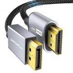 SWITCHFLUX DisplayPort to HDMI Cable [8K@60Hz,4K@120Hz,2K@144Hz] 6FT DP 1.4 to HDMI 2.1 Uni-Directional Braided Cord Support HDCP 2.3/HDR/DSC 1.2 for HP,Lenovo,Dell,AMD,NVIDIA