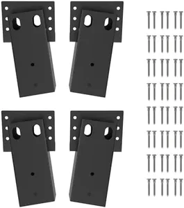 MIXXIDEA Metal Elevated Deer Blind Bracket Heavy Duty Steel Deer Stand Compound Angle Platform Brackets for Tree House, Deer Station, Swing Set, Observation Platform, 4 Pack