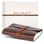 Tivoli Refillable Recycled Leather Bound Journal, Made in Italy, Including Gift Box, A5 (15x21 cm) Brown