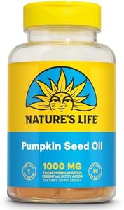 Nature's Life Pumpkin Seed Oil Supplement - Source of Omega 3 6 Essential Fatty Acids and Antioxidants - Cold Pressed from Organic Pumpkin Seeds - Vegan, 60-Day Guarantee, 90 Servings, 90 Softgels