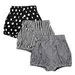 3 Pack of Little Baby Girls Boys Cotton Linen Blend Cute Bloomer Shorts 1-2 Y