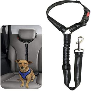 Adjustable Dog Car Seat Belt – Black Pet Safety Harness