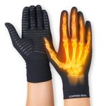 COPPER HEAL Arthritis Compression Gloves - Copper Glove for Rheumatoid Arthritis, Carpal Tunnel, RSI , Osteoarthritis & Tendonitis - FULL Finger