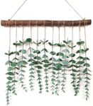 Artificial Eucalyptus Greenery Hanging Wall Decor Fake Vines with Wooden Stick Farmhouse Rustic Boho Wall Decor for Bedroom Living Room Entryway Bathroom Décor