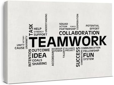 Inspirational Teamwork Canvas Wall Art Print Motivational Office Quotes Framed Paintings Team Artwork Home Office Wall Decor 15x12 Inches