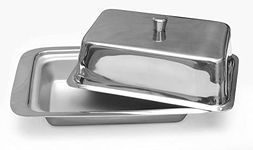 SignoraWare Butter Dish Stainless Steel Butter Dish Tray | Makkhan Plate Bowl with Lid (Jar Capacity- 500Grams | Set of 1 | Silver)