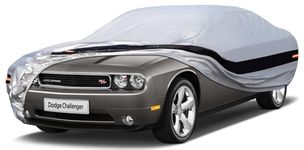 Holthly 10 Layers Car Cover Custom Fit for Dodge Challenger Hellcat (2008-2024) Waterproof All Weather for Automobiles, Outdoor Full Cover Rain Sun UV Protection.Silver