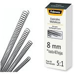 Fellowes – 25 Spiral Metal for Binding, 5: 1, 59 Holes, Black 8 mm Black