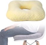 Hshbxd Donut Pillow for Tailbone Pain Relief, Wheelchair Cushion for Hemorrhoids and Bed Sores, Pregnancy, Donut Pillow Suitable for Office, Long Travel, Car and Home Sofa(Goose Down Yellow-Bean)