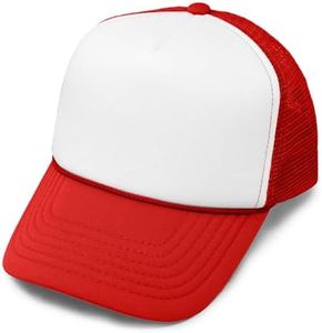 DALIX Kids Trucker Cap Youth Hat in Red and White