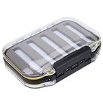 TOPINCN Fishing Tackle Boxes, Waterproof Fly Box Double Side Plastic Baits Box Foam Padded Lures Holder Case Accessory(Jag Shape-Black)