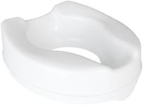 HOMECRAFT Savanah Raised Toilet Seat 4" without Lid, Elongated & Elevated Lock Seat Support for Elderly, Handicapped and Disabled Users, White Colour