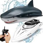 OBEST Remote Control Boat Shark RC Shark Boat Toy 2 in 1, 2.4GHz RC Electric Boat, Kids Electric Shark Toy for Pools and Lakes, Summer Toy Gift for Pool Lake Pond