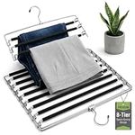 USTECH Metal Hanger 8 Tier Swing Arm | Space Saving Clothing Hangers with Foam Padding, Removable Arms, Alloy Steel Construction for Durability | Hook with Capped Ends for Added Safety | 2 Pack