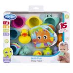 Playgro Bath Fun Play Pack Gift Set - 15-Piece Baby Bath Time Playset Including Stacking Cups, Waterproof Book, Squirties, Stay-Dry Mesh Bag, and Bath Duckie