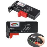 2pcs Battery Tester Checker, Universal Battery Checker Small Battery Testers for AAA AA C D 9V 1.5V Button Cell Household Batteries. (Model BT-168)