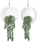 Der Rose 2 Pcs Hanging Fake Plants Boho Wall Decor Succulents Plants Artificial for Indoor Outdoor Home Bathroom Living Room Decor