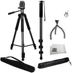 3 Piece Best Value Tripod Package for Sony Alpha DSLR SLT-A33, A35, A37, A55, A57, A65, A77, A77II, A99, A100, A200, A230, A290, A300, A330, A350, A380, A390, A450, A500, A560, A550, A700, A850, A900