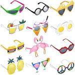 BLUE PANDA 12 Pairs Funny Sunglasses - Novelty Photo Booth Props for Summer Beach Party, Hawaiian Luau Birthday Themed Party Favors