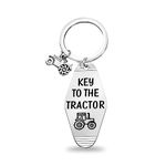 Vintage Hotel Motel Keychain Tractor Lovers Gift Farm Owner Gift Off Road Gift Transportation Vehicle Gift For Farmer (CA-KeyTTractor)