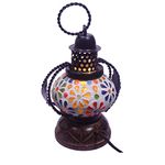 All About Wood Ceremic and Mango Wood Electric Lamp/Lantern/Night Lamp for Decorative Cum Festive Occasion