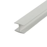 Outwater Plastic H Channel Fits Material 1/2 Inch Thick White Styrene Divider Moulding 46 Inch Length (Pack of 2)