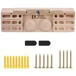 TWO STONES Wooden Hangboard Rock Climbing Pull Up Bar Designed Training for Climbing, Wooden Fingerboard Climbing Training Board for Building Core Strength and Endurance (CJ-HB2003)