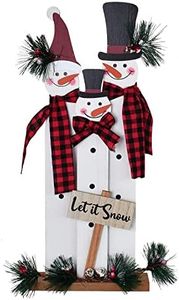 Wooden Snowman Family Sign Tabletop Mantel Centerpieces Merry Christmas Decor Winter Xmas Indoor Outdoor Decorations