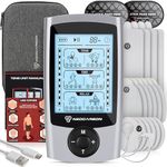 TENS Unit Muscle Stimulator, EMS Massager Machine for Shoulder, Neck, Sciatica and Back Pain Relief, Electronic Pulse Massage Physical Therapy, Silver