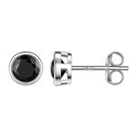 Suplight Mens Earrings 925 Sterling Silver Cubic Zirconia CZ Black Stud Earrings for Men 5mm