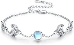 CUOKA MIRACLE Moon Bracelet for Women 925 Sterling Silver Moon Phase Bracelet Moonstone Adjustable Bracelet Hypoallergenic Jewelry Gift for Girl Friends Daughter Mom, 2, Sterling Silver