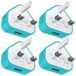 USB Plug Charger 4 Pack, USB Mains Charger Adaptor UK 5V/1A Wall Charging Plug Adapter for iPhone 14/14 Pro/14 Pro Max/14 Plus/13/12/11/XS/X/XR/8/7/6/6S Plus/5/5S/5C/SE 2020,iPad Pro/Mini/Air