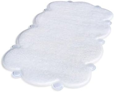 SlipX Solutions Cloud Shaped Non-Slip Bathtub & Shower Mat 17” x 29”, Soft Loofah Cushioning for Sensitive Feet, Built-in Product Protection, Machine Washable, White