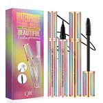 QIC Mascara,Black Mascara&Eyeliner Set,4D Mascara with Liquid Eyeliner Kit,Waterproof,Sweat-Proof,Smudge-Proof,Long Lasting,Quick Drying Perfect Eyes Makeup Set Gifts for Christmas