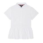 French Toast Girls' SE9388 Button Down Shirt, White, 10