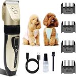 lootWagon Dog Hair Trimmer, Rechargeable Cordless Electric Quiet Hair Clipper Grooming Kit Set, Professional Dog Hair Trimmer Long Short Hair Shaver for Dogs Cats Pets (Trimmer Kit)