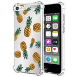 Vavies Case for iPod Touch 7 / iPod Touch 6 / iPod Touch 5 Case for Girls Women, Slim Shockproof Clear Pattern Soft Flexible TPU Back Phone Protective Cover Cases for iPod Touch 7 (Pineapple)