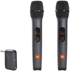 JBL Wireless Two Microphone System with Dual-Channel Receiver, Black