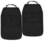 Zsanhua Car Seat Kick Mats, 2 Packs Anti-Dirty Car Back Seat for Kids with Adjustable Strap, Car Seat Protector Cover with 2 Mesh Pockets for Protection of Your Car from Stain, Mud, Scratches