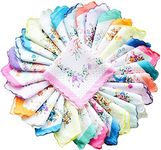 S4S® 12 Piece Women's 100% Cotton Cut Work Bordar Floral Pattern Handkerchief/Ladies Hankies (Size_30CM X 30CM)