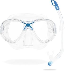 Cressi Kids Marea Vip Jr Italian Made Snorkel Set - Transparent/Blue