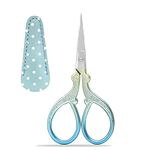 Embroidery Scissors Small, Sewing Scissors Small Craft Scissors Stainless Steel Tailoring Scissors Sharp Needlework Scissors with PU Protective Cover (1 Pack)