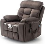 Power Lift Recliner Chair for Elderly, Lazy Boy Recliner Chair with Massage and Heating, 26in Extra Wide Recliner Seat with Cup Holder, Adjustable Electric Reclining Chair for Big Man