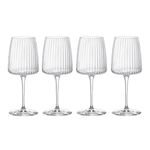 Bormioli Rocco Exclusiva - 12.5 Oz. White Wine Glasses, Set of 4 - Ribbed Chardonnay and Sauvignon Blanc Wine Glass, Made of Crystal Star Glass - XLT Treatment - Made in Italy, Dishwasher Safe