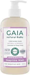 GAIA Natural Baby Sleeptime Wash | Certified Natural | Suitable for Newborns | Sensitive Skin formula | organic Lavender | organic Chamomile | Soap & SLS Free | Perfume Free | Australian Made - 500mL