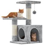 Yaheetech Cat Tree, Cute Cat Tower for Indoor Cats, Cat Scratching Posts with Condo, Cat Activity Centre Cat Furniture Play House for Kitten