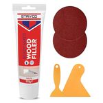 White Wood Filler Set – 330g Tube with 2 Spreaders & 2 Sandpapers – Multipurpose Ready-Mixed Filler for Interior & Exterior Wood, Furniture, and Hardwood Repair
