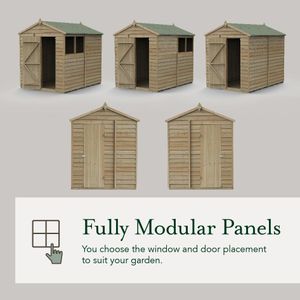Forest Garden 4LIFE Apex Shed 6x10 ft – Double Door, 4 Windows