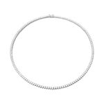 Silver Diamond Moissanite Tennis Necklace: Sterling Silver White Gold Plated VVS1 Round Cut Moissanite Chain Classic Elegant Shiny Minimalist Jewelry Party Prom Birthday Gift for Women Men (Silver)