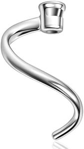 Stainless Steel Spiral Dough Hook for Kitchen Aid 4.5QT / 5QT Tilt-Head Mixers, Dishwasher Safe, Dough Hook Attachment - Efficient Kneading for Bread, Pizza, Pasta, Cookies